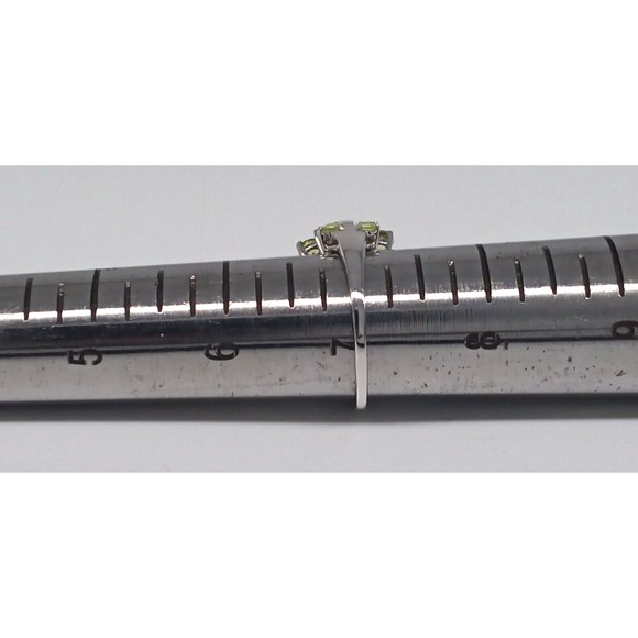 Smoky Quartz Green Peridot Ring Sterling Silver 925 Size 7 Prong Set Sparkly! - Picture 9 of 12